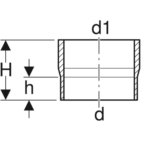 GEBERIT 372.738.16.1 Переходник Geberit PE на чугунную трубу  - Вид №2