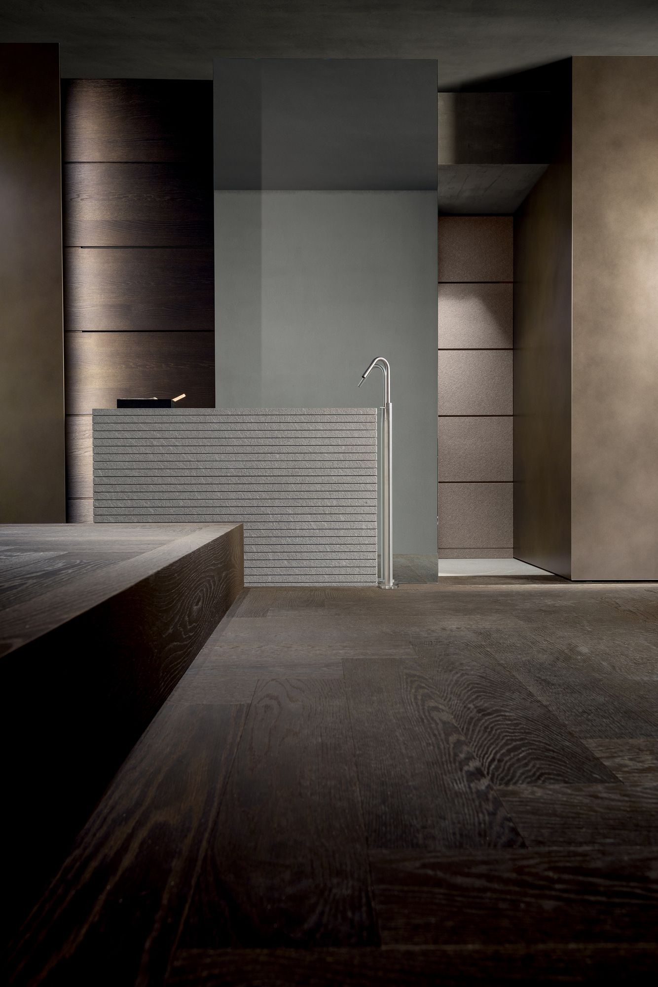 Мебель для ванной комнаты из дуба и камня MODULNOVA Blade ARCH-00027478 - Вид №1