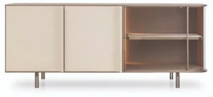 Turri Буфет из лакированного дерева с кожаными дверцами на петлях Zero