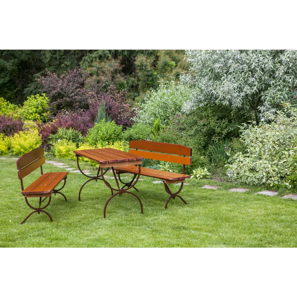 Стол садовый Naterial Тироль складной 150x60x78 см металл/дерево темно-коричневый STLM-2031511 - Вид №14