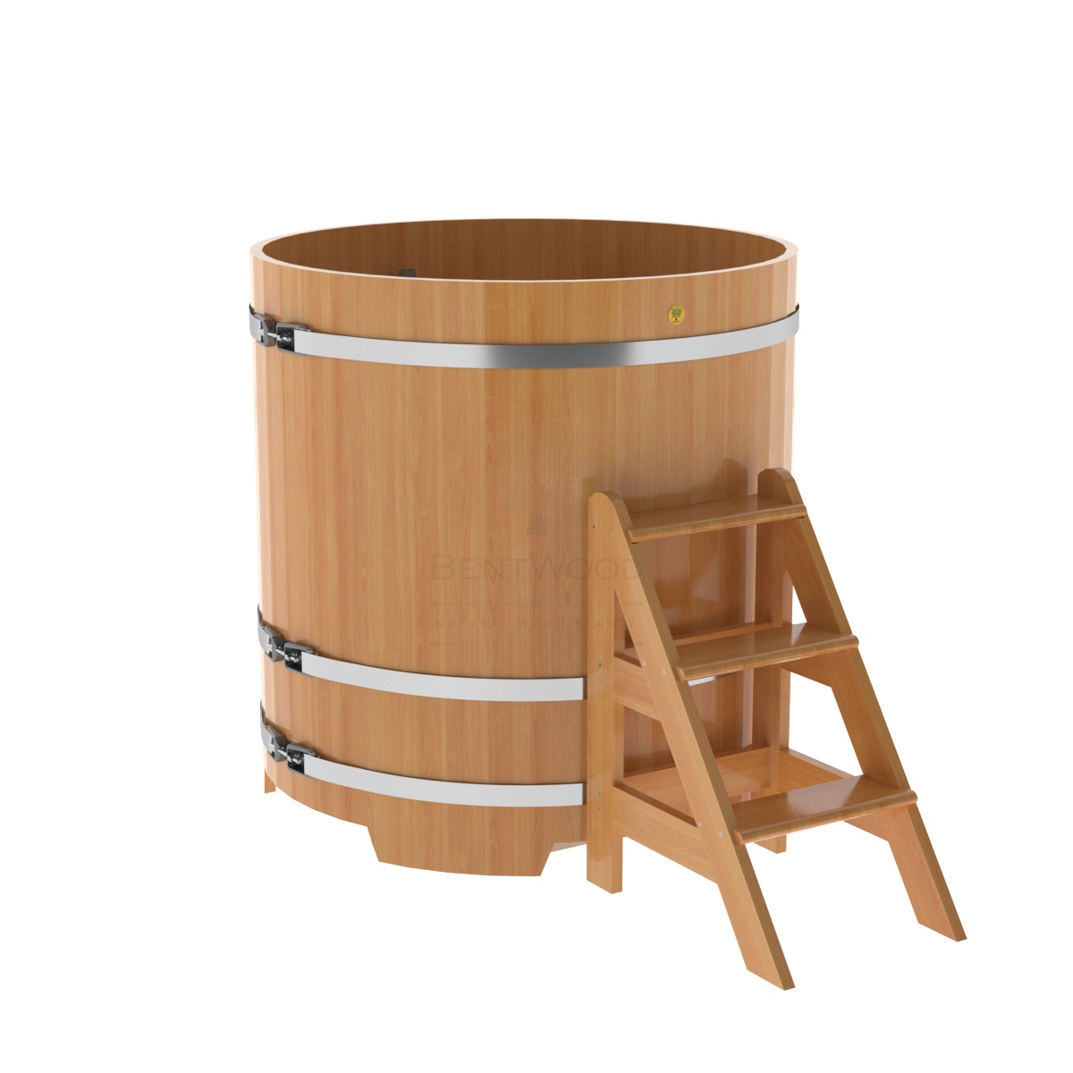 1198 Купель круглая из лиственницы d=1,17х1,2 натуральная премиум Alyarus 