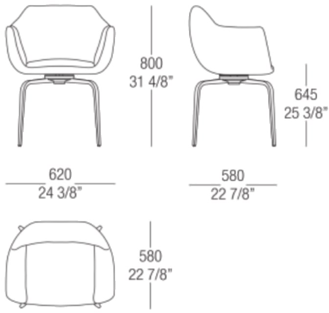 MisuraEmme Стул с обивкой и подлокотниками Atelier sun-id-1485222 - Вид №7