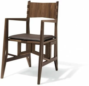 Giorgetti Складное кресло из орехового дерева с подлокотниками Grand tour