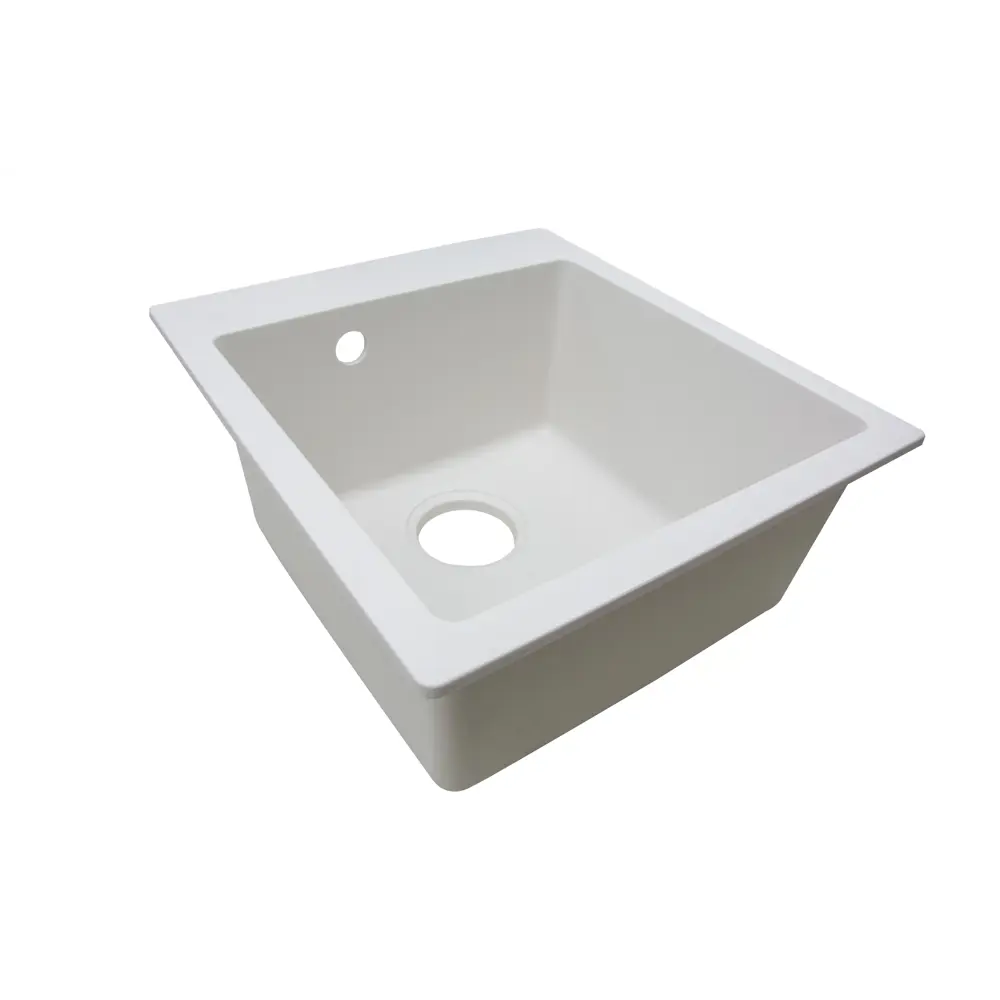 Мойка для кухни врезная KONSENSA 48x43 см глубина чаши 20 см кварц цвет белый Lm 43x48 STLM-2088660 - Вид №2