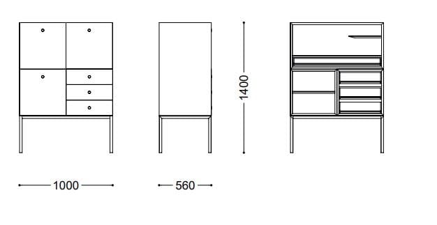 Шкаф из ясеня с распашными дверцами Porro оффшор ARCH-00007217 - Вид №2