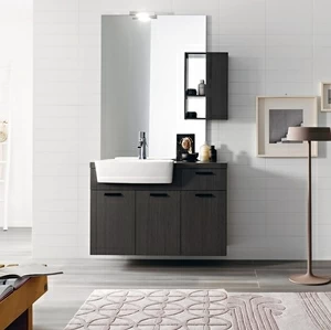 Комбинация ванной комнаты FLY127 в отделке Fly Ceramic / Rovere Grigio MILLDUE FLY