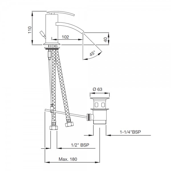 SIG-GLD-41213B Смеситель для биде Artize Signac Чистое золото  - Вид №1