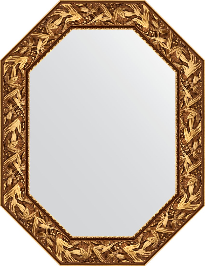 BY 7223 Зеркало в багетной раме - византия золото 99 mm EVOFORM Octagon