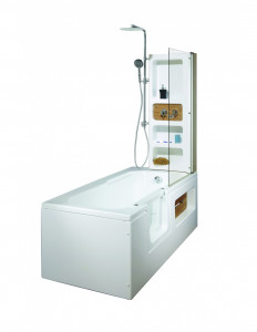 660643 001 00  Душевая кабина Twinéo Prime + со встроенной дверцей, сиденьем, душевой стойкой, душевой перегородкой, ящиком для хранения, 170 x 80 см Valentin