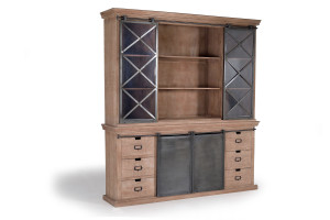 Шкаф из манго с выдвижными ящиками и дверцами