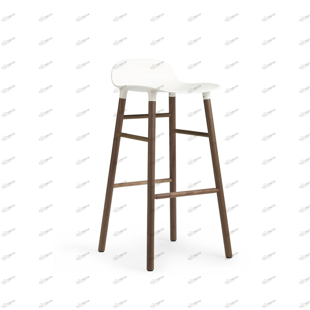 Барный стул Form с ножками из ореха 75 см, белый Normann Copenhagen 602804