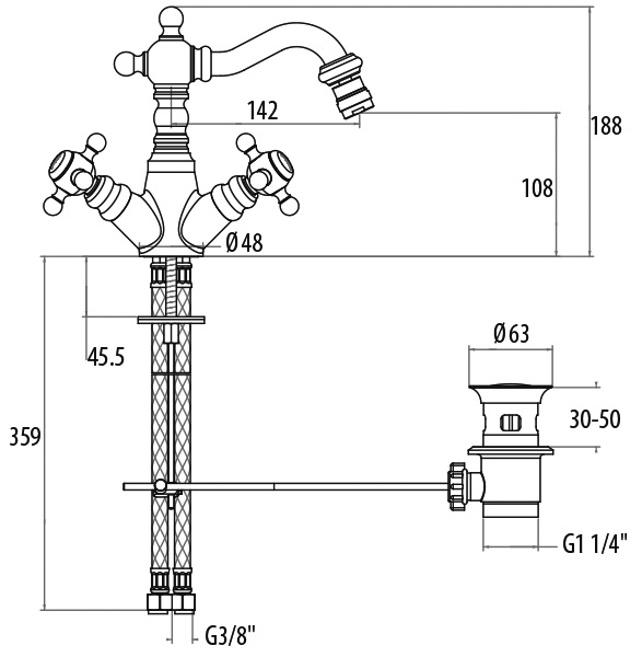 1235012V0br Смеситель Gattoni Vivaldi Santreyd - Вид №1