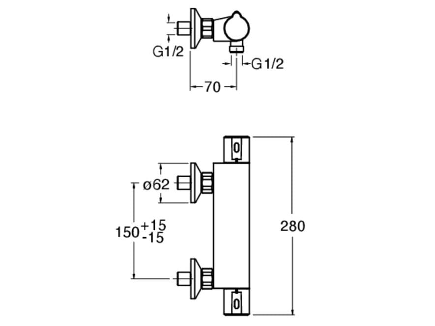 ABS термостатический наружный смеситель для душа CRISTINA Rubinetterie Термостатические смесители-Shower &amp ARCH-00096590 - Вид №2