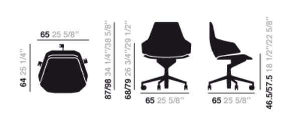 Офисное кресло с регулируемой высотой и колесами с 5 спицами Arper Aston ARCH-00080799 - Вид №2