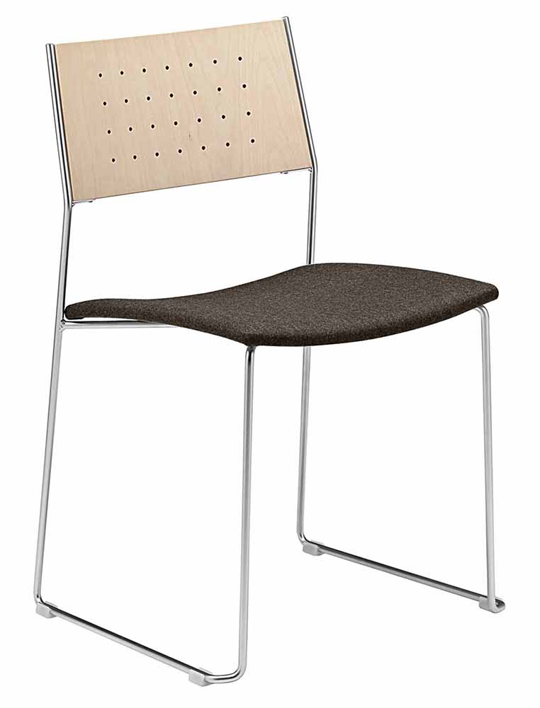 Duo 140 Стул с каркасом из стали, буком и / или обитыми сиденьем и спинкой. Et al. Duo - Вид №3