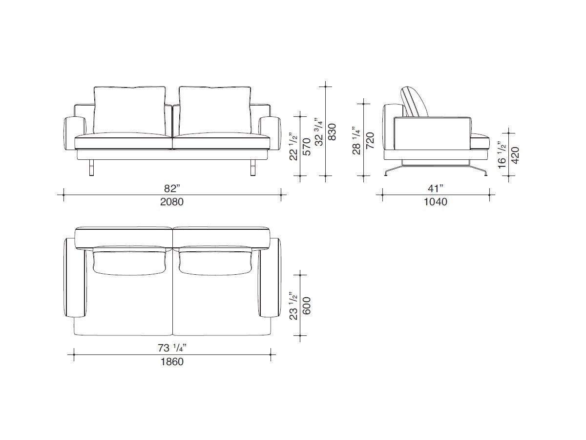 3-местный тканевый диван Lema MUSTIQUE ARCH-00045048 - Вид №6