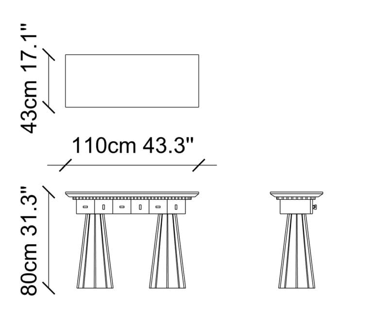 Деревянная прямоугольная консоль с ящиками NDESIGN Ezora ARCH-00016610 - Вид №1