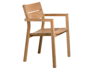 Стул для сада из тикового дерева с подлокотниками