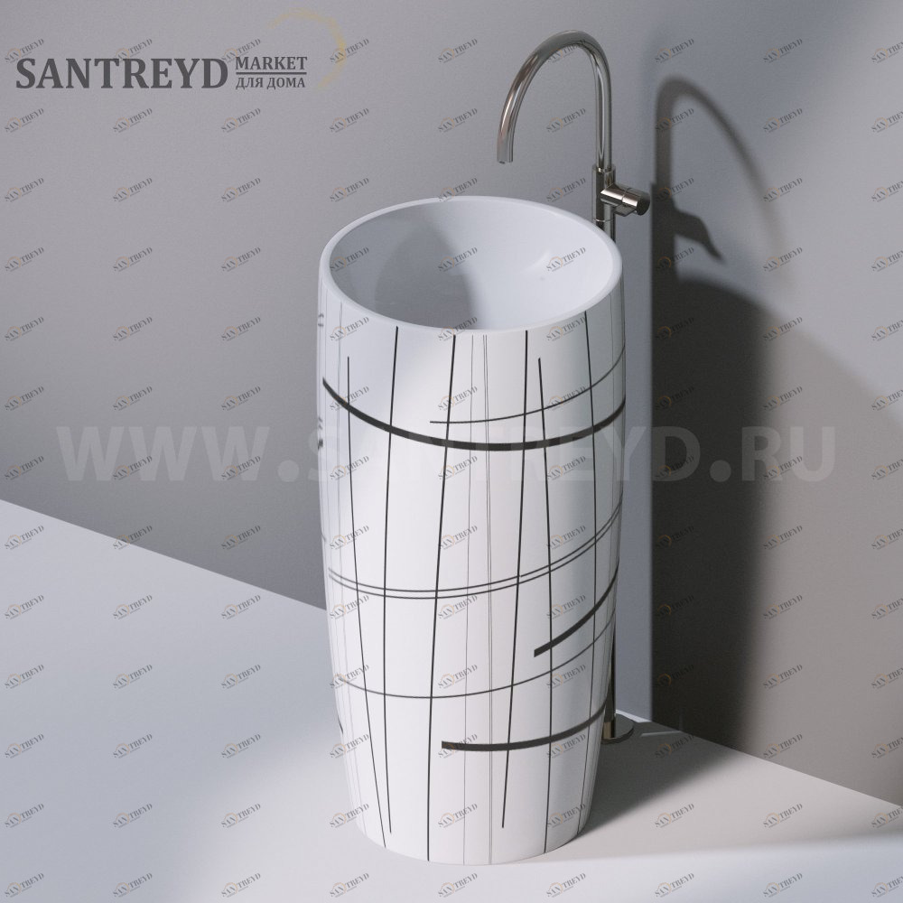 L103T0R0VT.415 Напольная раковина стоящая круглая A. e T. Italia PILLAR AeT ITALIA