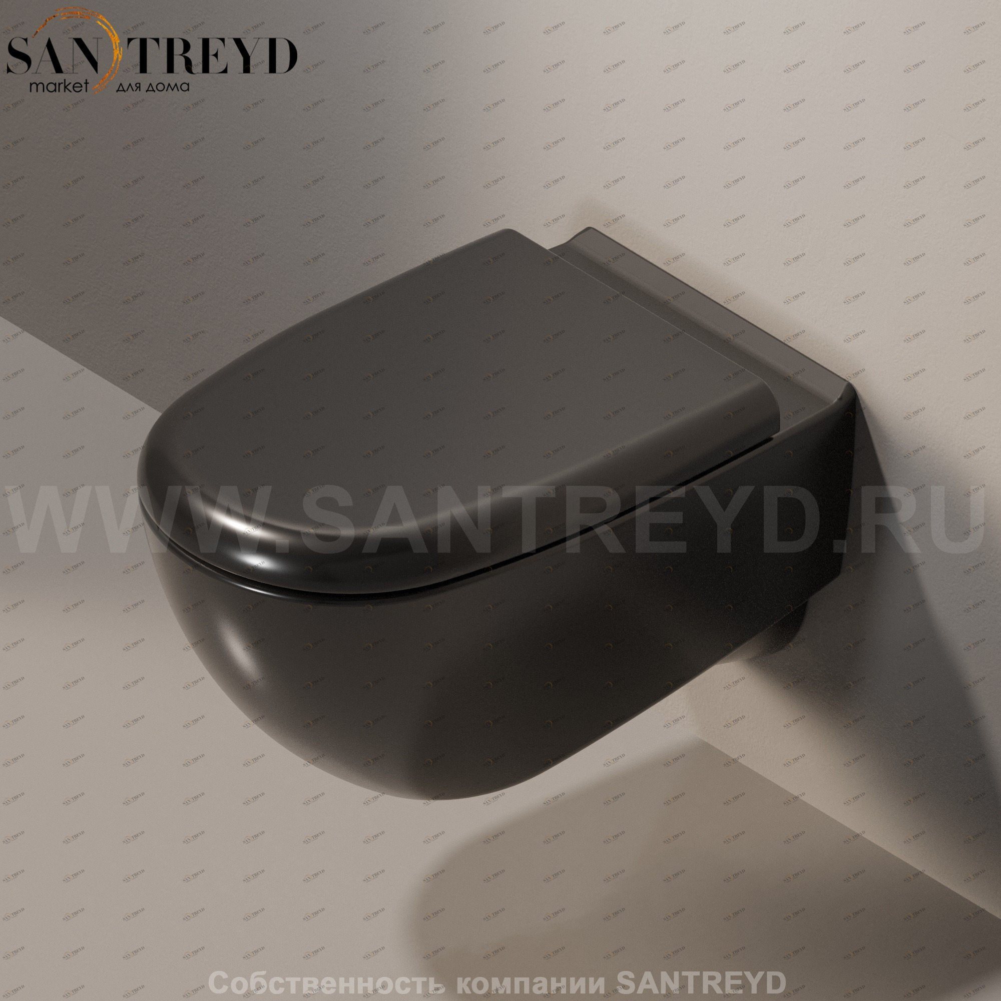 5085G9017 Подвесной унитаз настенный Черный Ceramica Flaminia Spin Италия