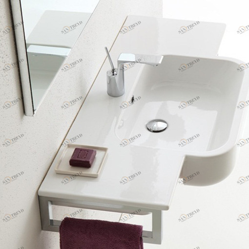 QS12035101 Подвесная раковина настенная овальная Disegno Ceramica  белая 