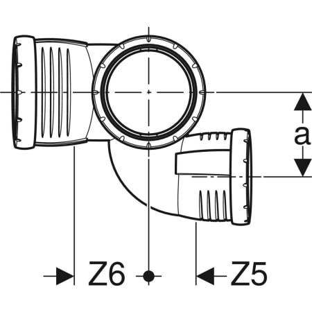 393.464.14.1 Крестовина Geberit Silent-Pro, левая со смещенным впуском и дополнительным отводом 87,5° Geberit  - Вид №2