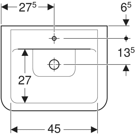 225155000 Накладная раковина Geberit Renova Plan Geberit  - Вид №14