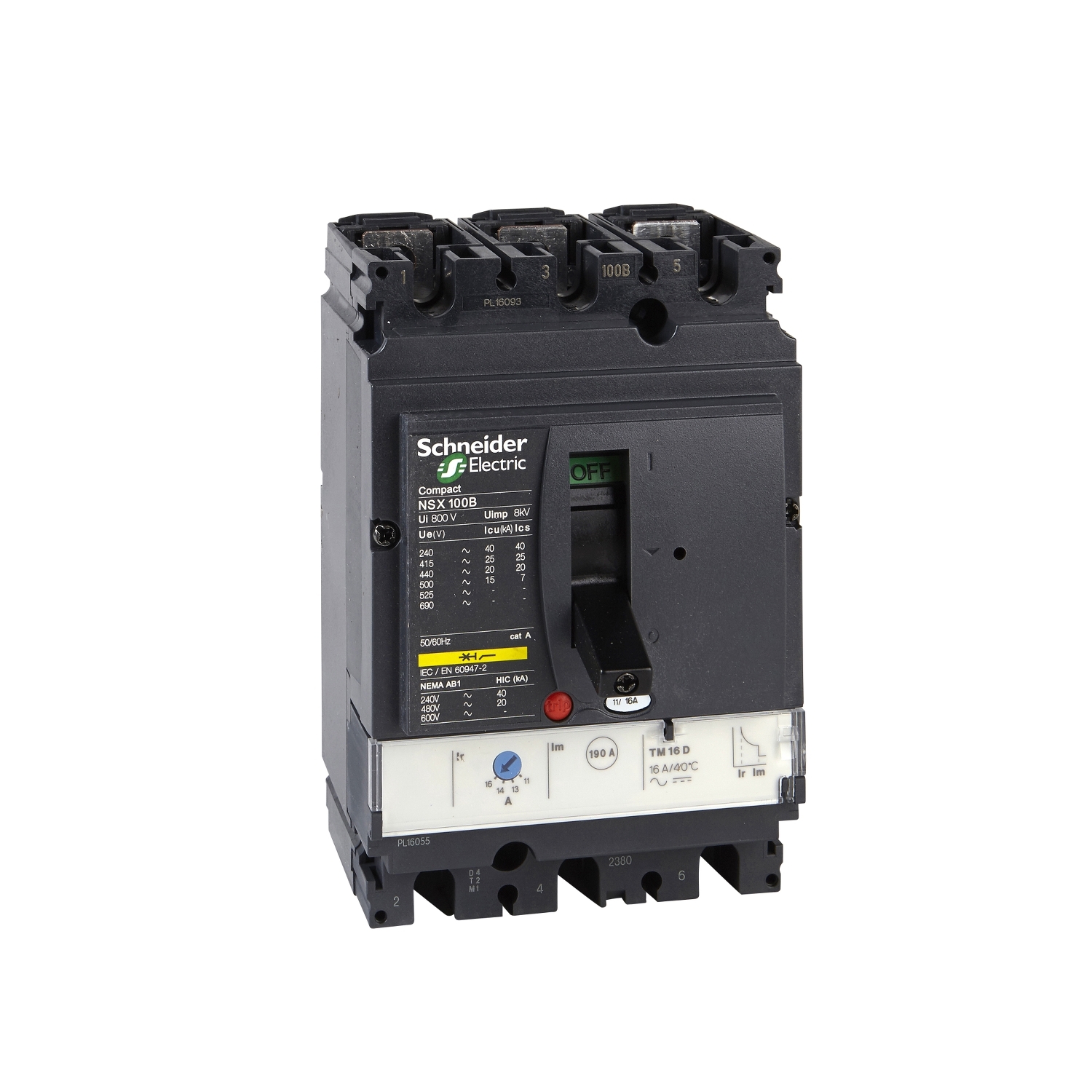 LV429842 Силовой автомат NSX 100, TM-D, 50кА, 3P, 63А Schneider Electric Compact 