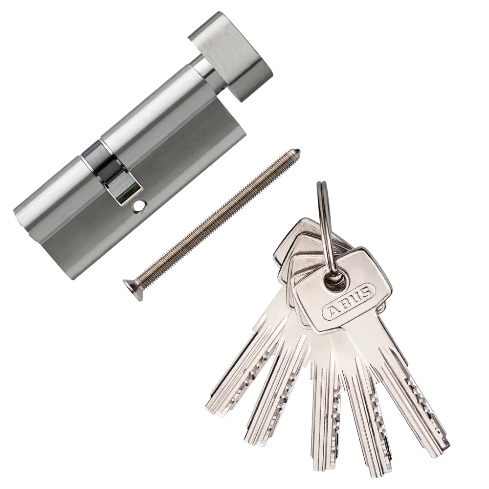 Цилиндр Abus 35х45 мм, ключ/вертушка, цвет никель 82389992 STLM-2174712 D6 - Вид №1