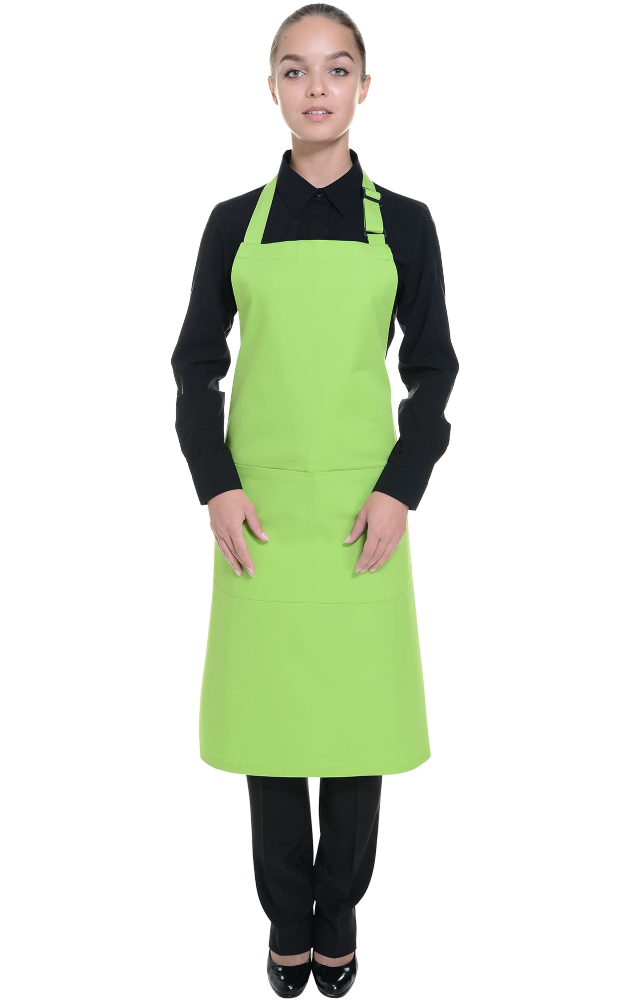60401 Фартук с нагрудником spring green (весенний зеленый) FLORA  Одежда для официантов  размер  - Вид №3