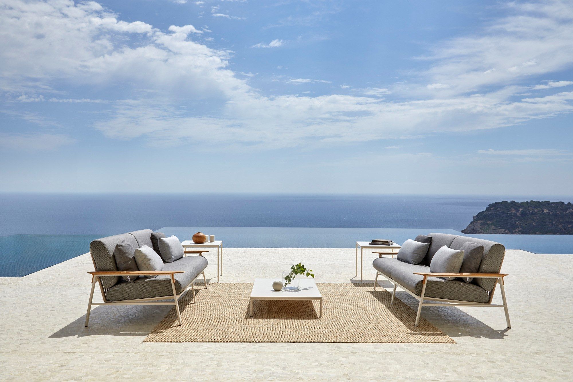 Прямоугольный алюминиевый журнальный столик с керамической столешницей POINT CITY ARCH-00057532 - Вид №1