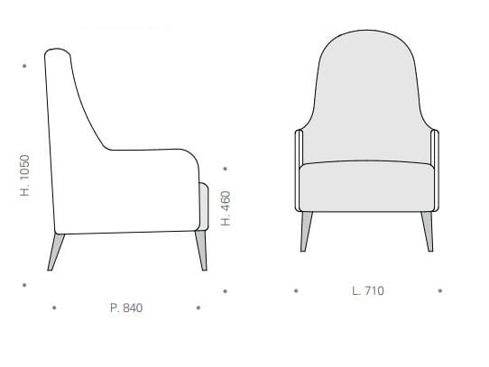 Тканевое кресло с подголовником Kico Living Complements ARCH-00123163 - Вид №3