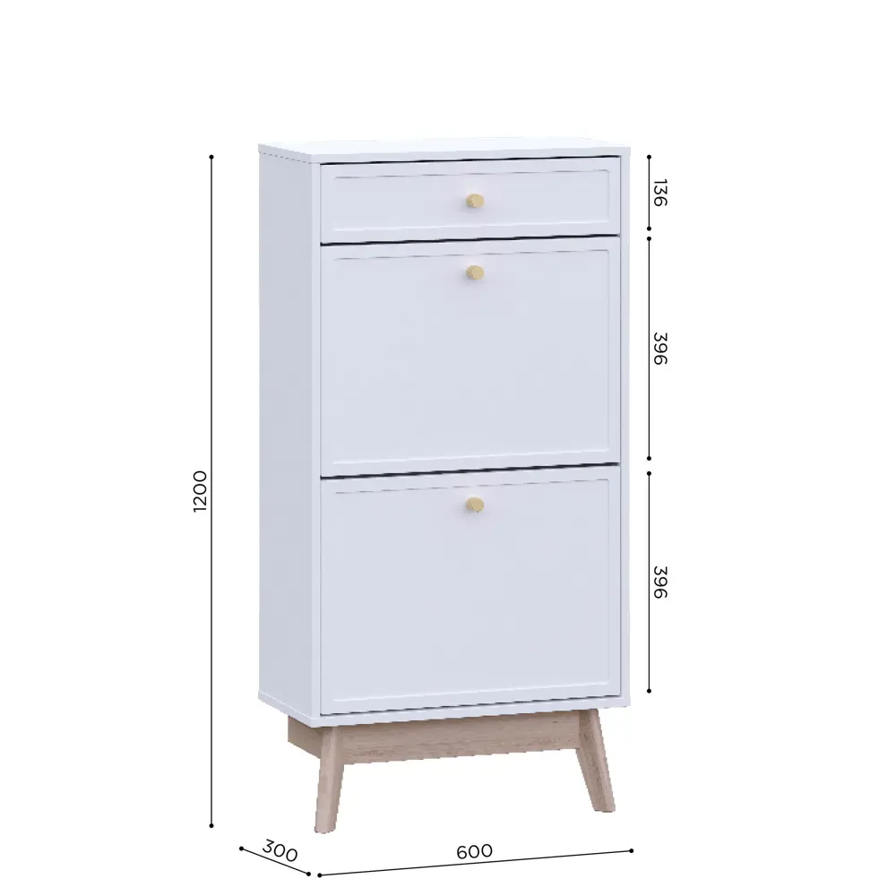 Обувница KONSENSA Лион Амьен 60x120x30 см 2 секции ЛДСП цвет белый STLM-2026465 - Вид №8