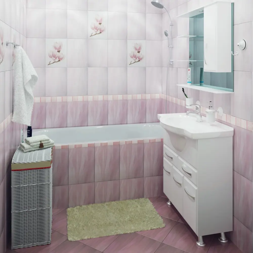 Бордюр «Агата С» 25х3.5 см цвет розовый Santreyd STLM-2024926