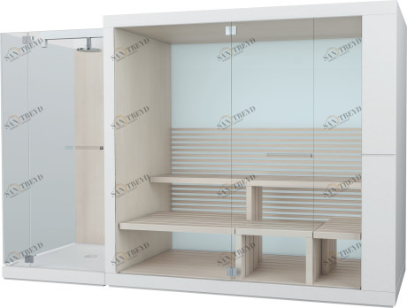 750513002011001 Inipi Сауна Inipi Ama, пристенный и угловой вариант
Исполнение: американский орех (нат.шпон) Белый глянцевый декор Duravit 