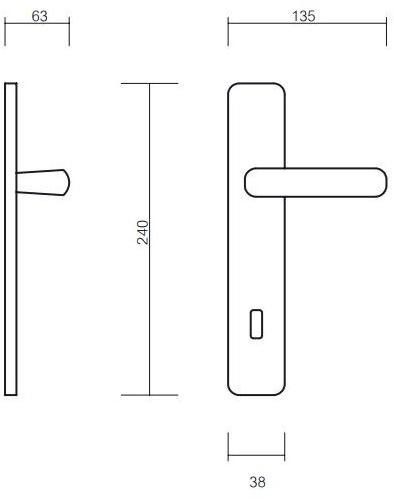 Pasini Латунная ручка на пластине Alfa 3510 - Вид №1