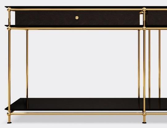 Porustudio Лакированная прямоугольная деревянная консоль с ящиками Vegas sun-id-1357413 - Вид №4