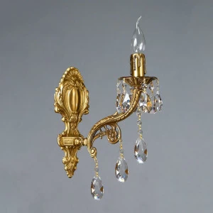 Бра светодиодное хрустальное бронзовое Ferro Tear Drop 8828/1 AB Tear Drop AMBIENTE СВЕЧА 00-3927907 Бронза;прозрачный
