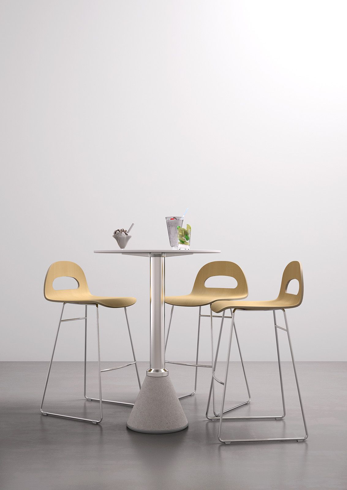 Высокий табурет из многослойной стали и саней Leyform Samba ARCH-00037836 - Вид №3