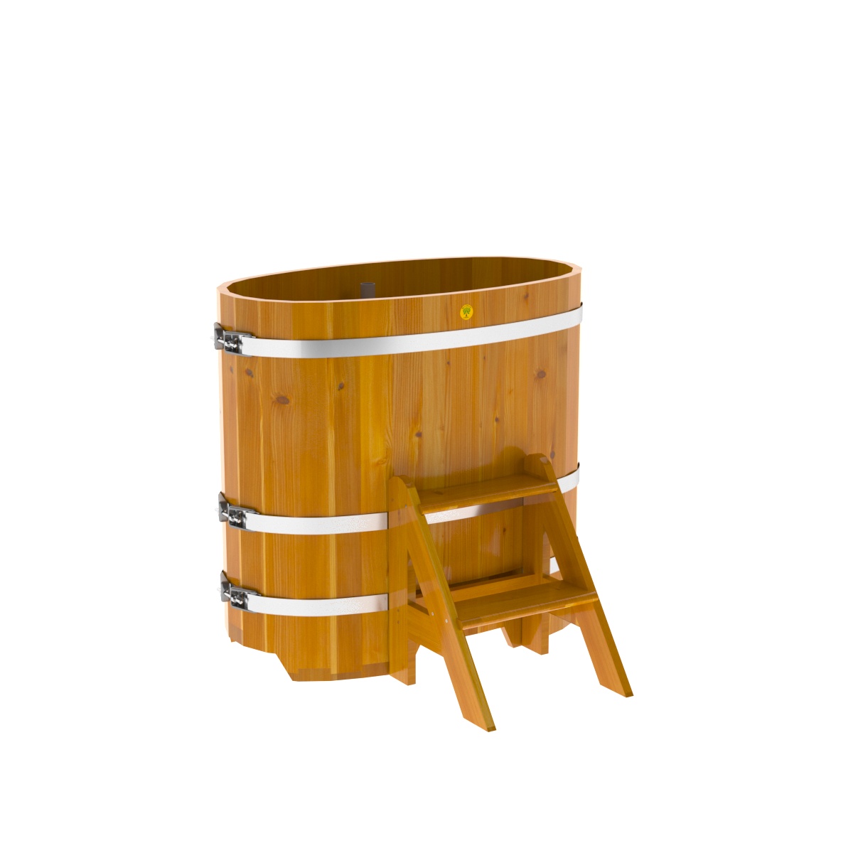 2245 Купель овальная из лиственницы Рустик 0,59х1,06х1,0 натуральная Alyarus 