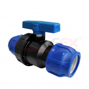 121001233232 Valfex Кран шаровой компрессионный цанга-цанга, разборный