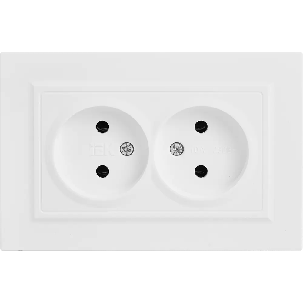 IEK Brite - двойная розетка скрытого монтажа для сухих помещений 87761529 STLM-1406767