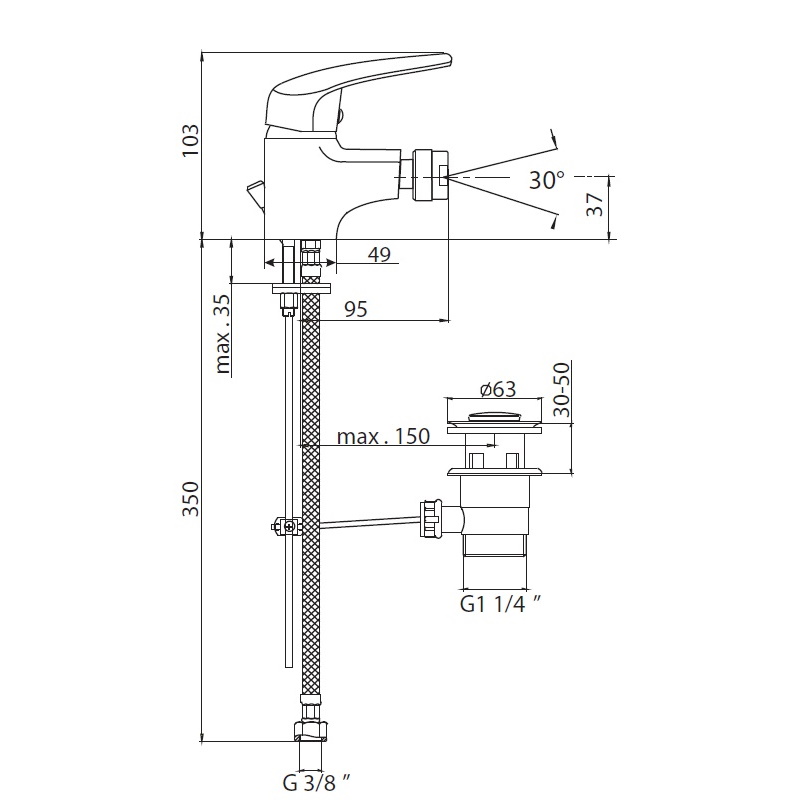 Смеситель для биде Kaja Fox 59220-С 59220С - Вид №1