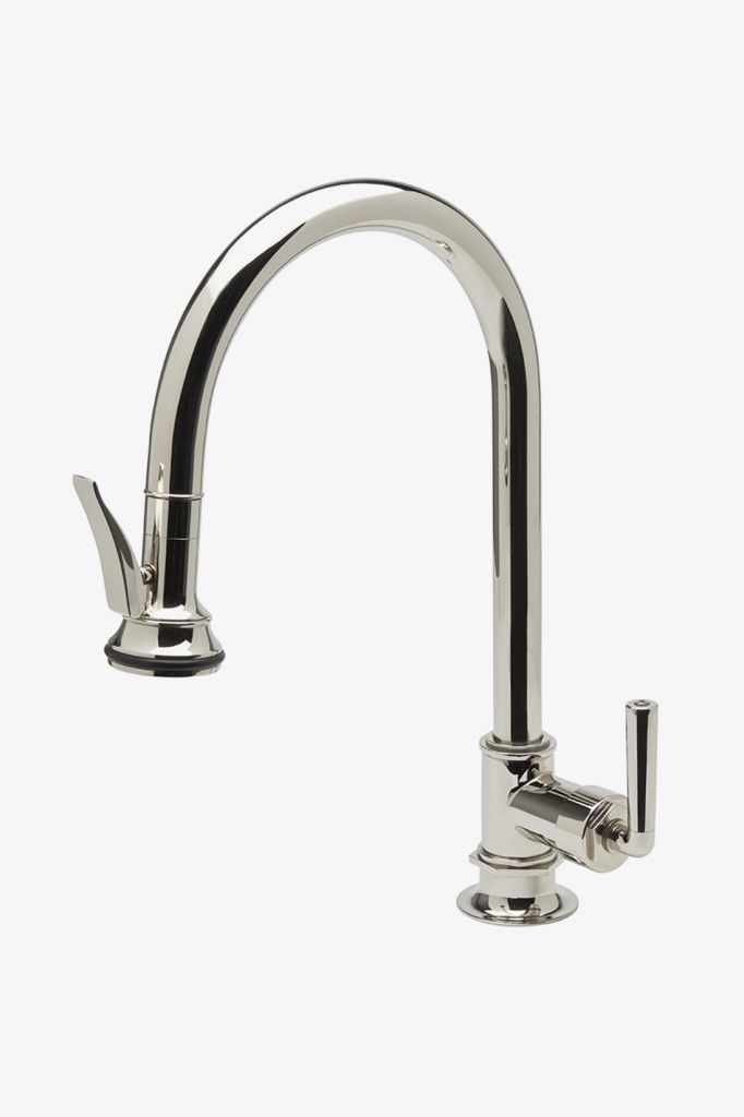 HNKM70 Смеситель для кухни Henry One Hole Gooseneck с вытяжным душем и металлической рычажной ручкой Waterworks