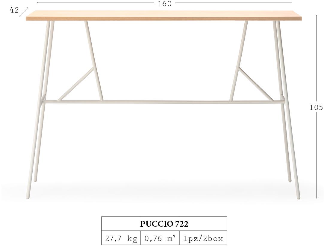 Billiani Высокий стол из ясеня на металлической основе Puccio 722 - Вид №2