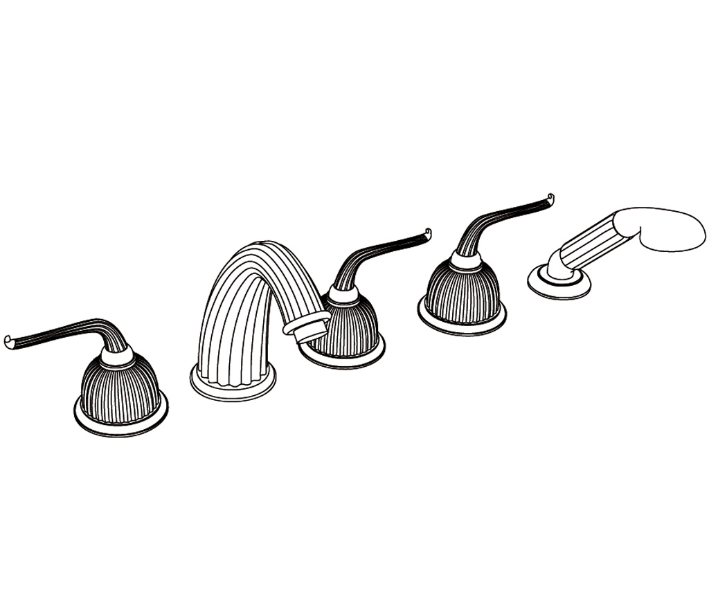 C67-3305 C67-3305 Смеситель на 5 отверстий на оправе CUPOLA Cristal & Bronze COUPOLE  - Вид №1