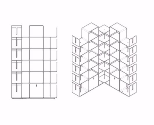 Dieffebi Модульный открытый книжный шкаф из алюминия Bookcases 7cw0-7cwan - Вид №15