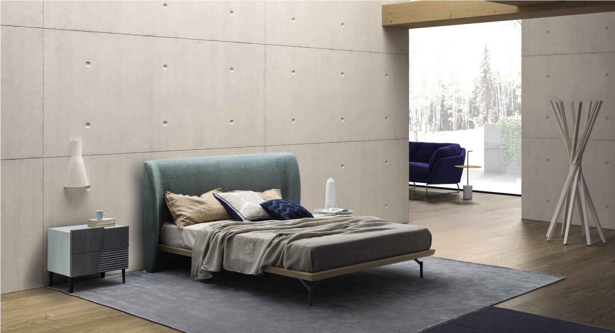 Двуспальная кровать с мягким изголовьем Devina Nais LEAF ARCH-00067826 - Вид №8