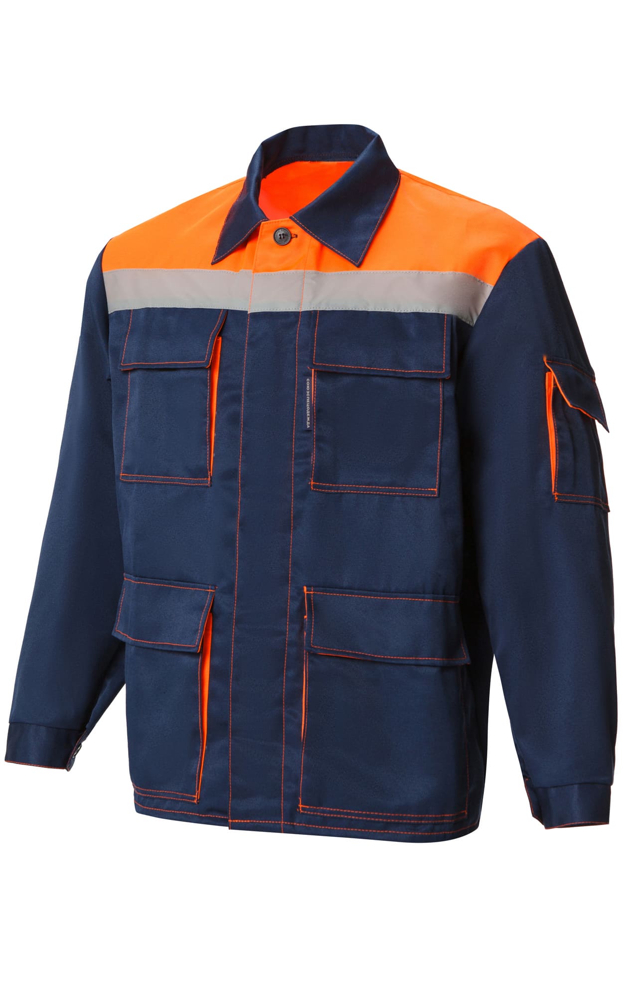 63861 Костюм "Коммунальщик" темно-синий-оранжевый с СВП (эконом)  Летняя спецодежда  размер 52-54/170-176  - Вид №1