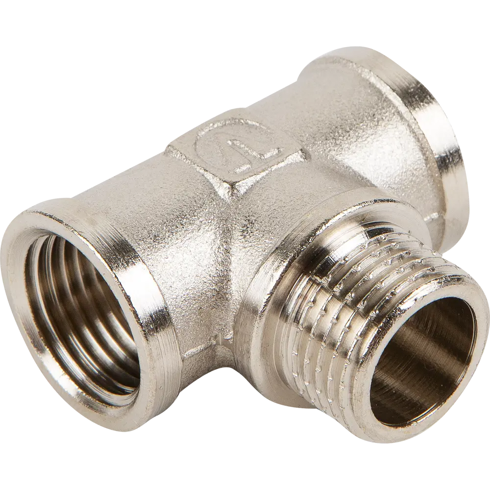 Тройник Valtec 1/2" ВР-НР мм никелированная латунь VTr.132.N.0004 STLM-2046517